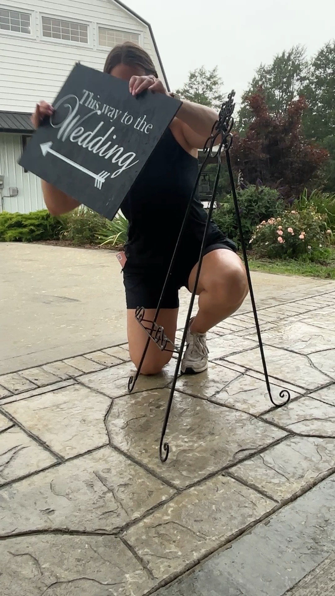 wedding coordinator changing ceremony location sign